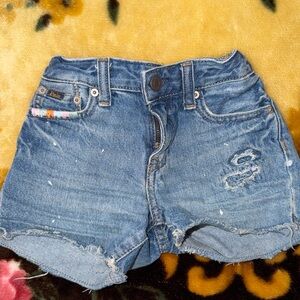 Polo by Ralph Lauren Girls Blue Denim Distressed Shorts
